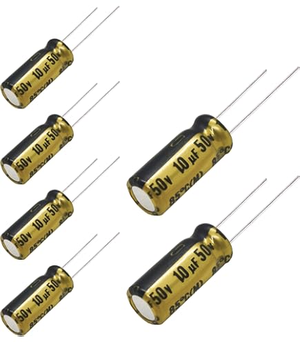 Amazon | 6個のnichicon ES MUSEバイポーラコンデンサ50V 0.47